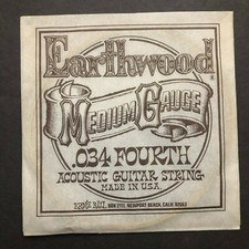 Vintage Ernie Ball Earthwood Medium Gauge .034 Fourth Acoustic Guitar String