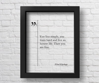 TRANSPARENT Eliud Kipchoge Quote Running Motivation Poster Marathon Wall  Art