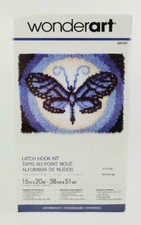 Wonderart - Latch Hook Kit - Butterfly Moon- 15' x 20" -Intermediate- New