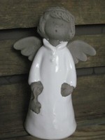 Engel Stehend 20 Cm Weiss Grau Groß Engelfigur Weihnachten Deko Handgefertigt