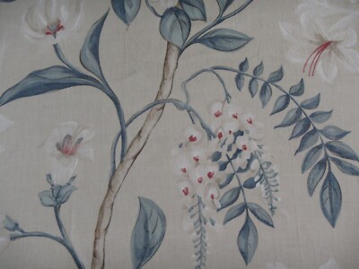 ZOFFANY CURTAIN FABRIC ''Hazlewood'' 2.1 METRES INDIENNE 100% LINEN WINTERBOURNE