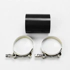 Black 2 3/4" ID Straight Silicone Coupler Tubro/Intak Hose Pipe 70mm+ T-Clamp x2