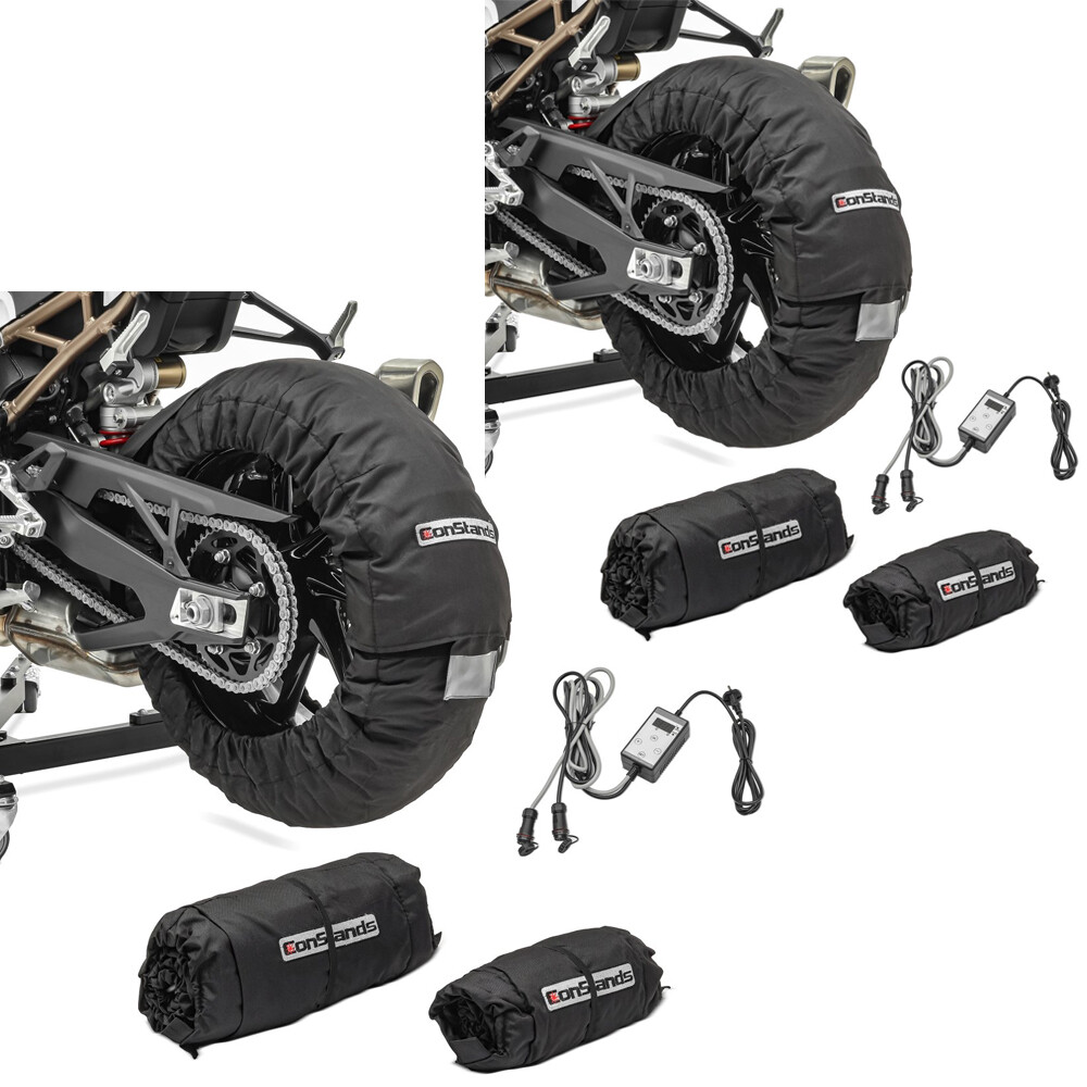 2x Tire warmers set Snaefell ConStands 30-99 ° C Digital black for