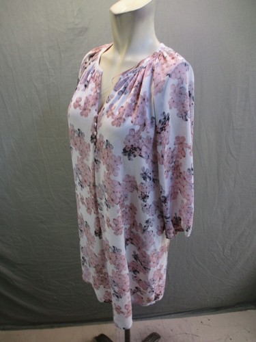 Katherine Barclay Size 6 Womens White&Floral 3/4 Sleeves V-Neck SwingDress 7W682 - Picture 3 of 9