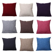 Linen Cotton Simple Throw Pillow Case Cushion Cover Home Sofa Car Decor 4 Sizes