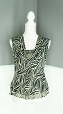 Nine West Top Size S Sheer Silk Dress Casual Camisole Tank Animal Print 