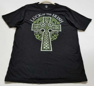 St. Patrick s Day T Shirt Men s Medium M Black Green Short Sleeve Irish Luck Tee
