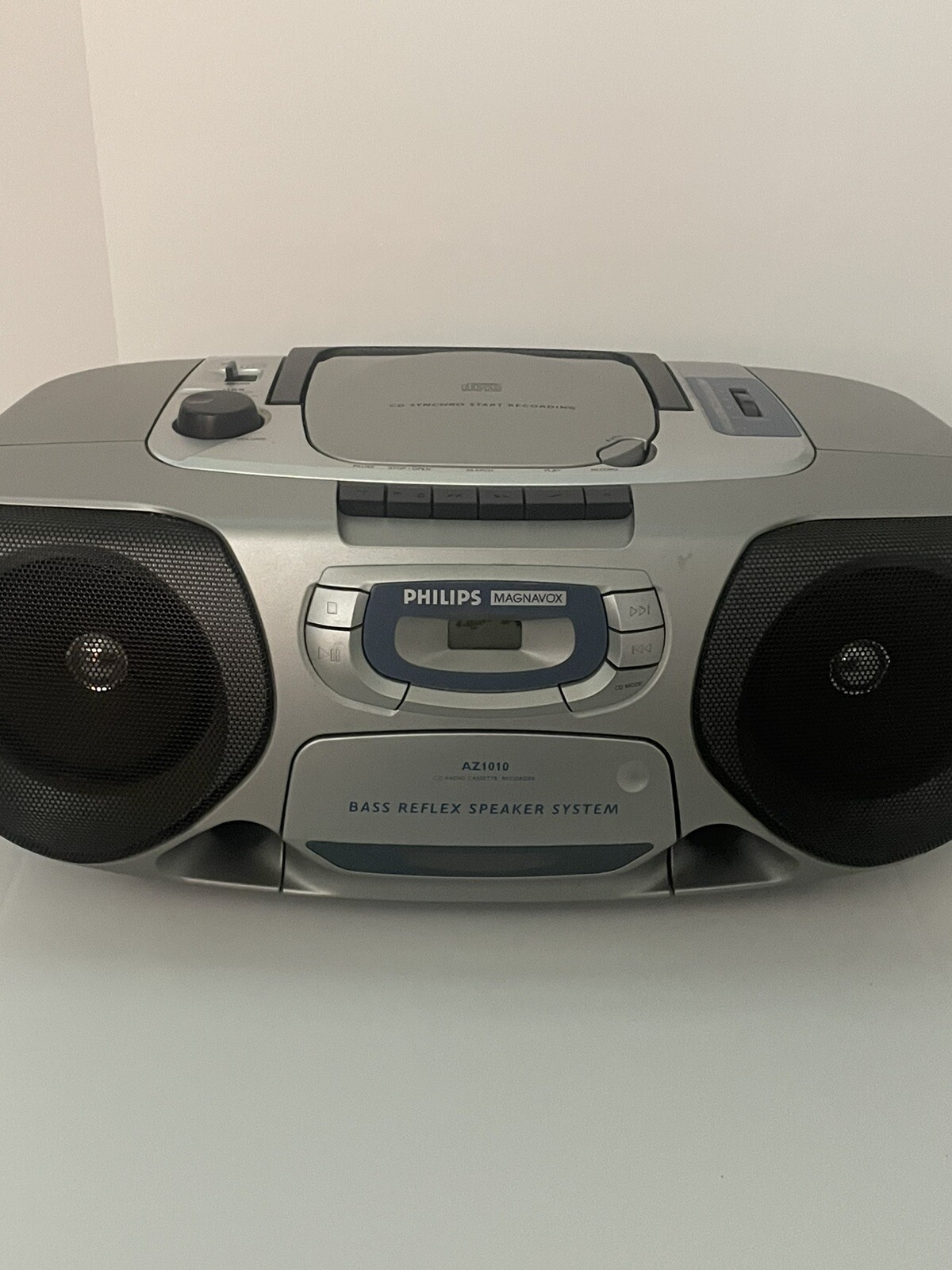 Philips Magnavox AZ1010 Portable AM/FM Cassette CD Player Boom Box Tested