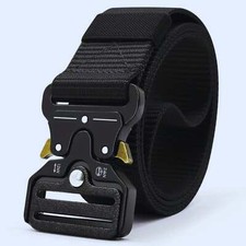       Rugged Tactical Belt for Men - Nylon Web with Quick-Release Buckle for Out