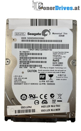 Seagate ST320LT007 - 320 GB - SATA - 9ZV142-071 - PCB 100654403 Rev. B*