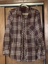 One of a Kind Doe & Rae Flannel shirt 2XL With Cute Thanksgiving Saying On Back