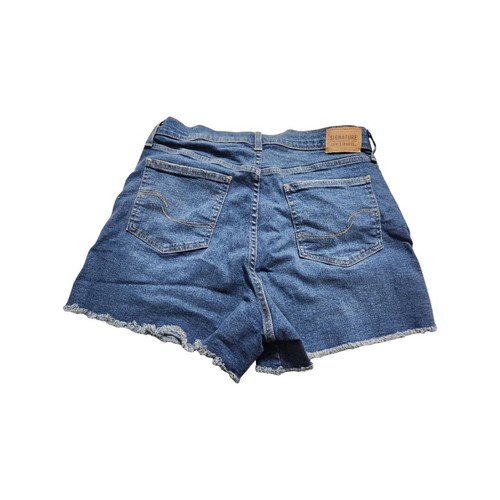 Signature Levi Strauss Denim Shorts 16 Blue Heritage 33W High Rise Medium Wash - Picture 2 of 4