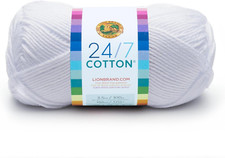 Lion Brand Yarn Lightweight 24/7 Cotton Yarn for Knitting, Crocheting, and Craft
