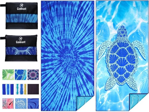 2 Pack Beach Towel Oversized,71"x32" Big Extra Large Microfiber Sand Free Towels
