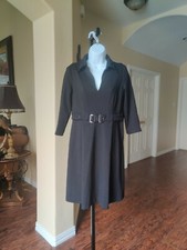 Nine West Faux Front buckle Black Dress Size 6