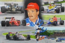 Nigel Mansell Signed Original Oil Painting By Patrick J. Killian