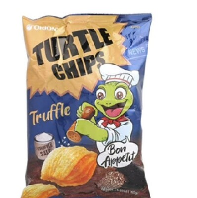 ORION Korean Turtle Chips TRUFFLE Salt Flavor Tasty Crispy Corn Snacks 5.65 Oz.