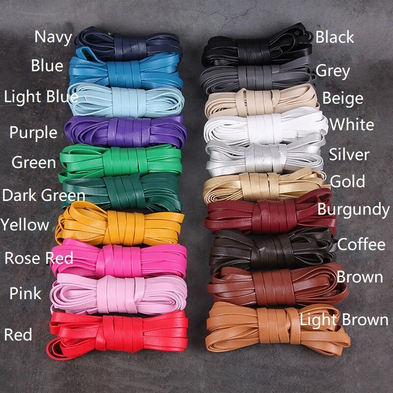 5M 15mm Width Solid PU Leather Trim Soft Tape Flat Folded tape Ribbon Strap DIY - Image 3 of 4