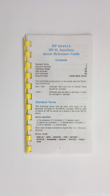 Hewlett Packard HP-71B Calculator HP-IL Quick reference Guide