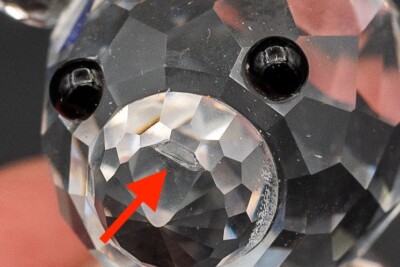 Swarovski Crystal Clear Sitting Miniature Bear Figurine in Box