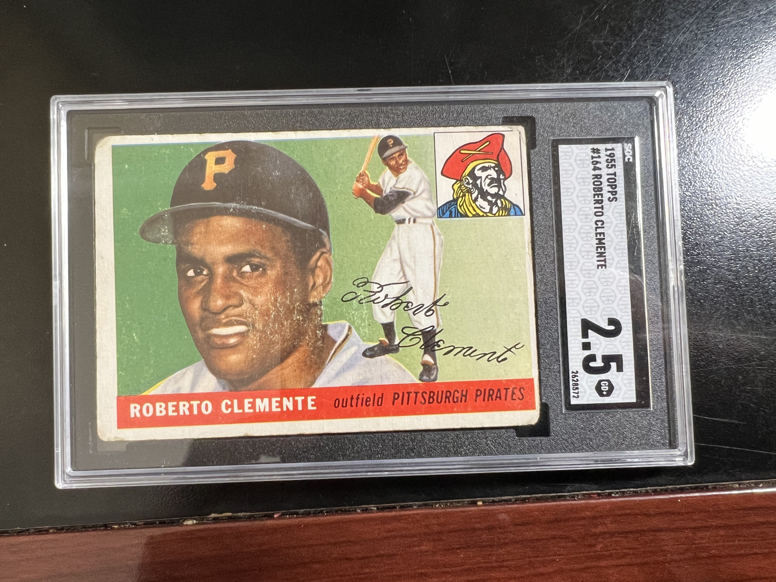 1955 TOPPS BASEBALL CARD #164 ROBERTO CLEMENTE SGC 2.5 RC PITTSBURGH PIRATES HOF