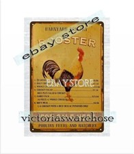 Barnyard Poultry Farm Eggs Rooster Chicken Coop Farm Barn metal tin sign decor