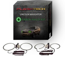 Green Angel Eye LED Headlight Halo kit for 03-06 Lincoln Navigator Headlights