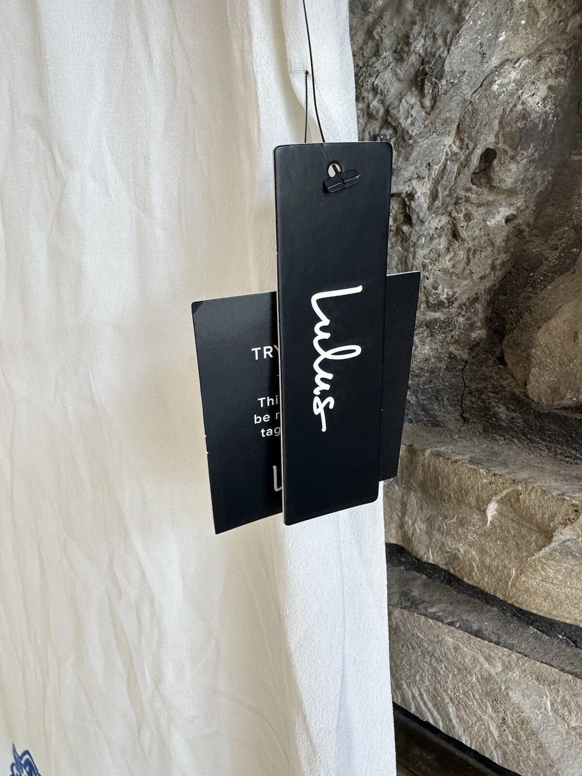 OFF WHITE Abito donna nuovo con etichette Lulu's Large bianco sporco ricamato