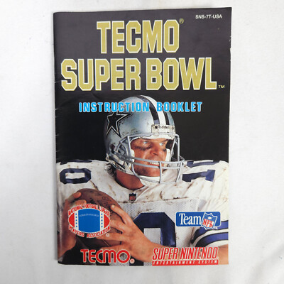 Tecmo Super Bowl SNES Super Nintendo Instruction Manual Booklet + QR Card ONLY