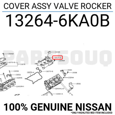 ガブリン 132646KA0B Genuine Nissan COVER ASSY VALVE ROCKER 13264