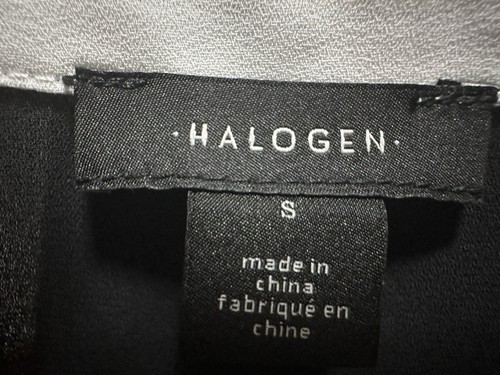 Halogen Women’s Blouse Black and White Long Sleeve Blouse with Bell Cuffs Size S - Picture 16 of 18