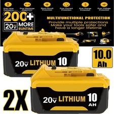 2PACK For DeWALT DCB210-2 20V MAX XR 10.0 AH Lithium-Ion Battery DCB206 DCB200