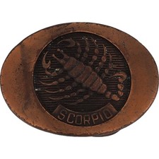 Scorpio Scorpion Horoscope Zodiac Star Sign Astrology Mar Vintage Belt Buckle
