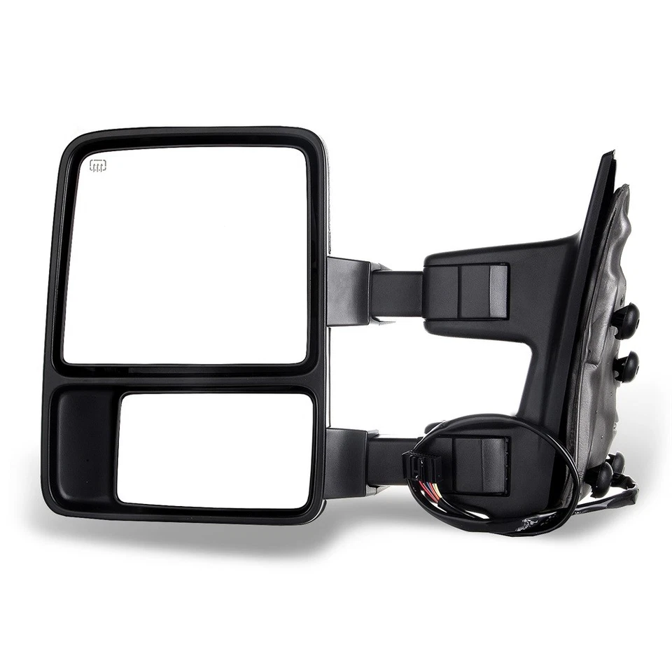 Pair Chrome Tow Mirrors For 08-16 F250-550 Super Duty Power Heated Turn Signal - Image 2 of 4