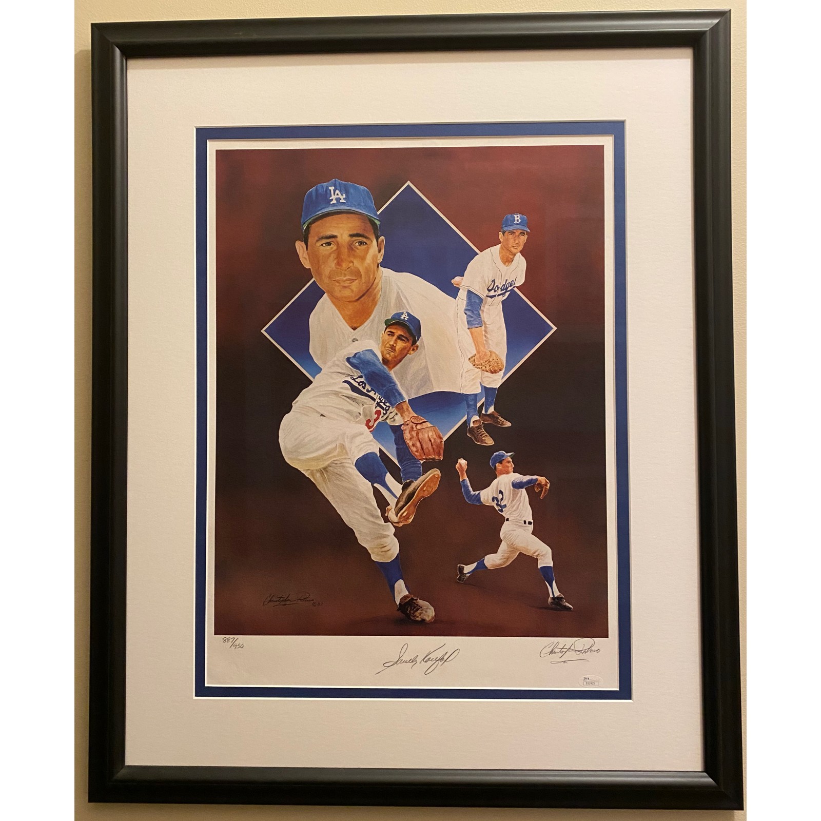 Sandy Koufax Autographed Signed & Framed Christopher Paluso Lithograph 26x32 - Auto JSA COA 