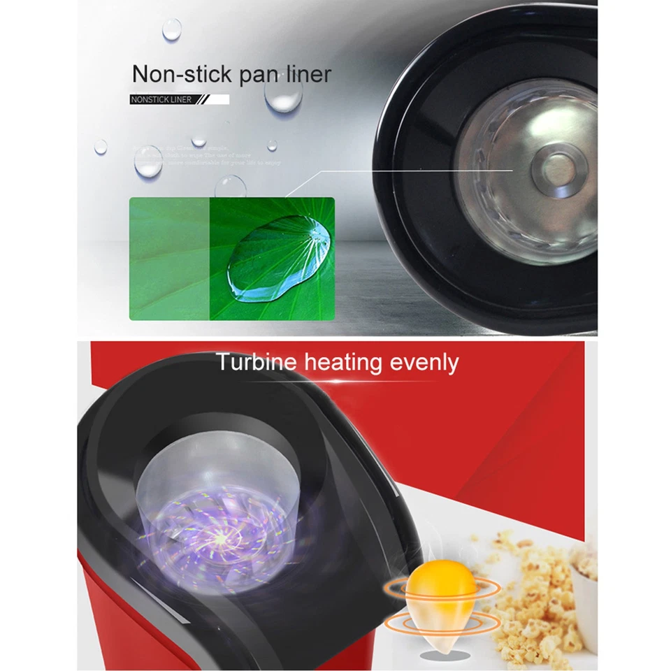 1-Small Popcorn Machine Household Healthy Hot Air Popcorn Popper Maker With TDXY - Image 4 of 4