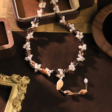 Elegant Evening Statmenet Pearl Necklace Pendant Choker Accessory Women Jewelry