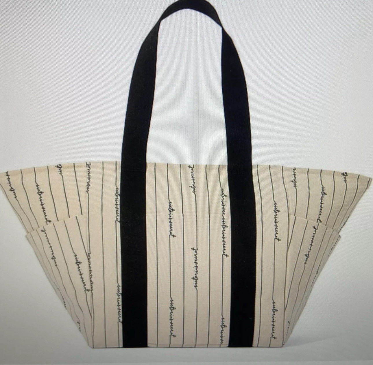 Victoria's Secret Canvas Logo Beach Gym Tote Bag with Zipper Top NWT