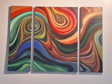Pintura al óleo contemporánea original moderna abstracta bellas artes lienzo firmado