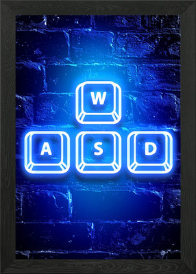 WASD PC GAMER Gerahmtes Wandbild Poster Leinwanddruck Bild