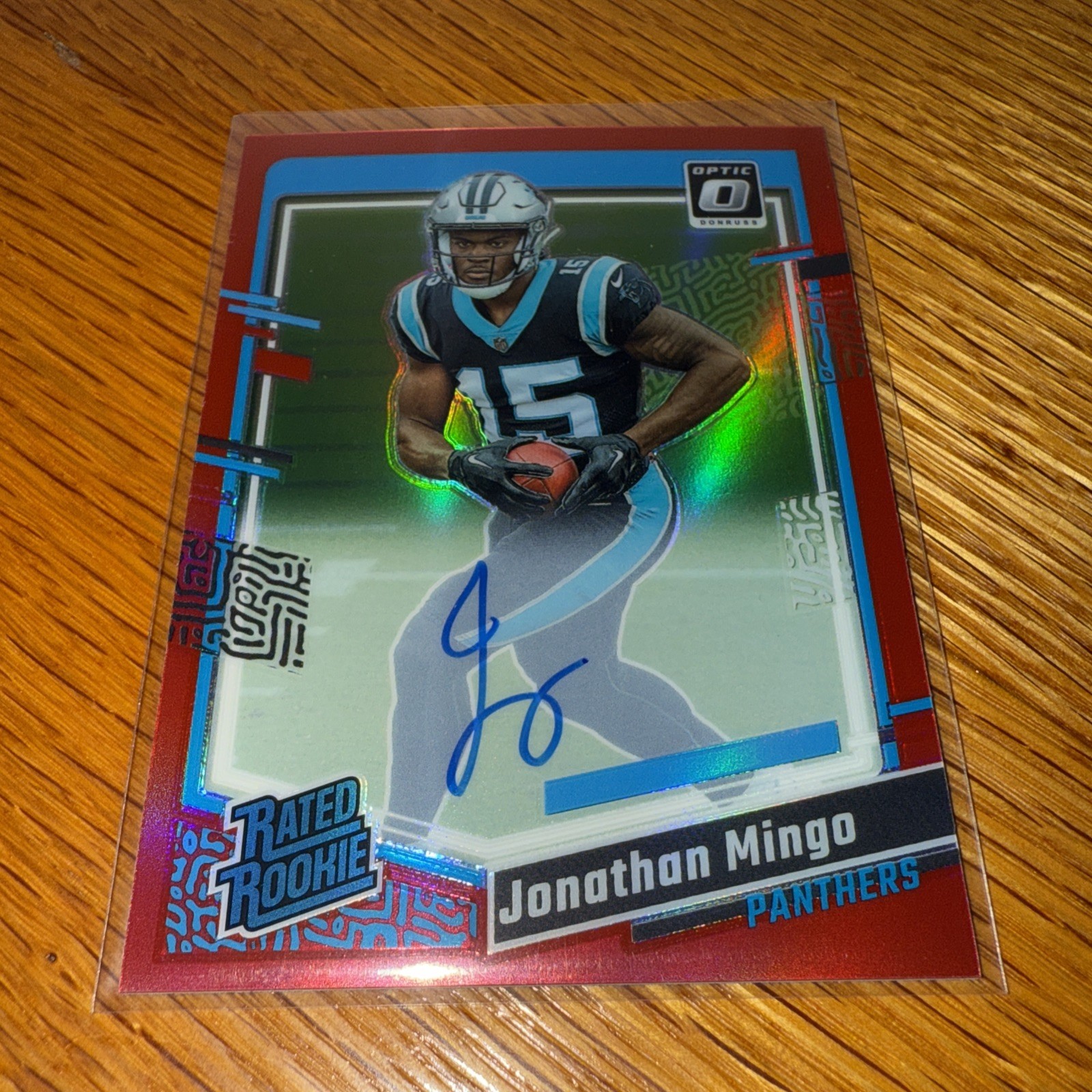 2023 Panini Donruss Optic Red Prizm Auto Rated Rookie Jonathan Mingo /75