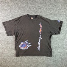 Vintage Nike Challenge Court T-Shirt Mens L Black Cotton Graphic Tee Made In USA