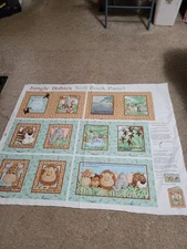 Jungle Babies Jungle Animal Cotton Fabric Book Panel