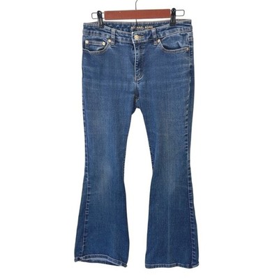 Michael Kors Flare Jeans Womens Size 6 Medium Wash Blue Denim Stretch Pants