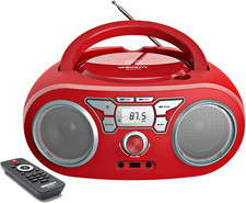 Lettore CD Boombox Portatile - Stereo Con Radio FM, Ingresso Bluetooth, USB, AUX