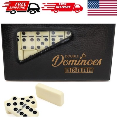 Classic Domino Game Set - 28 Durable Tiles in Elegant Vinyl Case for All Ages