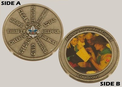 Anthony Wayne Area Council Scout Law Courteous Challenge Coin  M#4