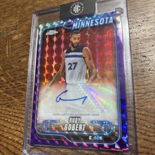 2025 Topps Chrome Rudy Gobert Tcarg Purple Refractor Card