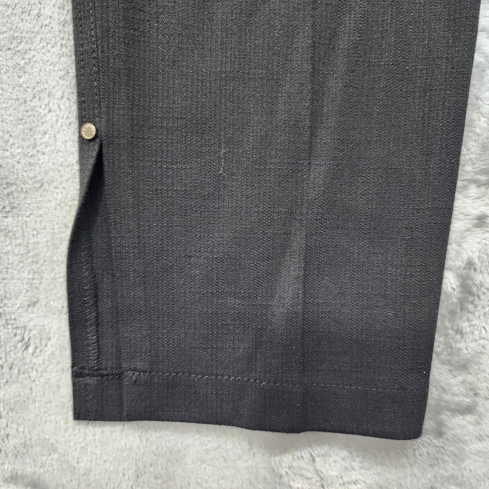 Pantalones Club Monaco Mujer 8 Negros Petrah Recortados Dobladillo Dividido Elastizados Preppy Oficina Foto 4 de 4