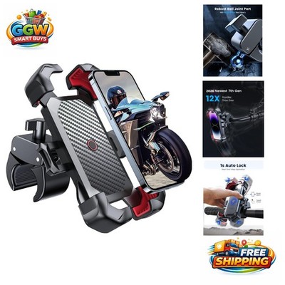 Advanced Bike Phone Mount with 1-Click Lock Mechanism & 360° Multi-Angle View
